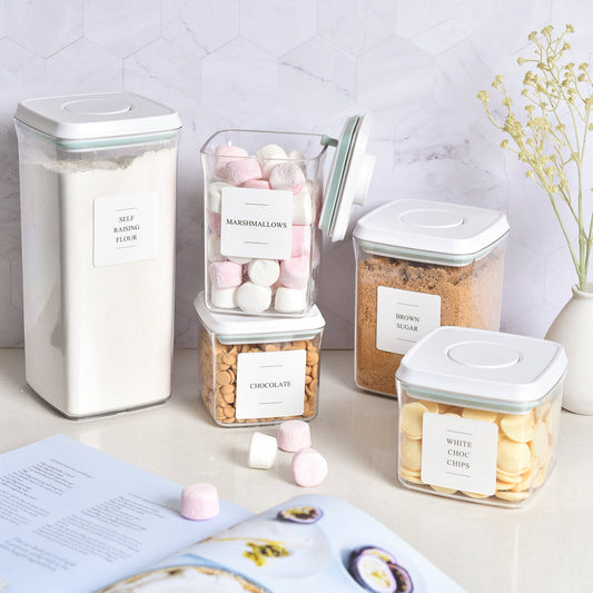 Push Top Pantry Container 15 Set - White Lid