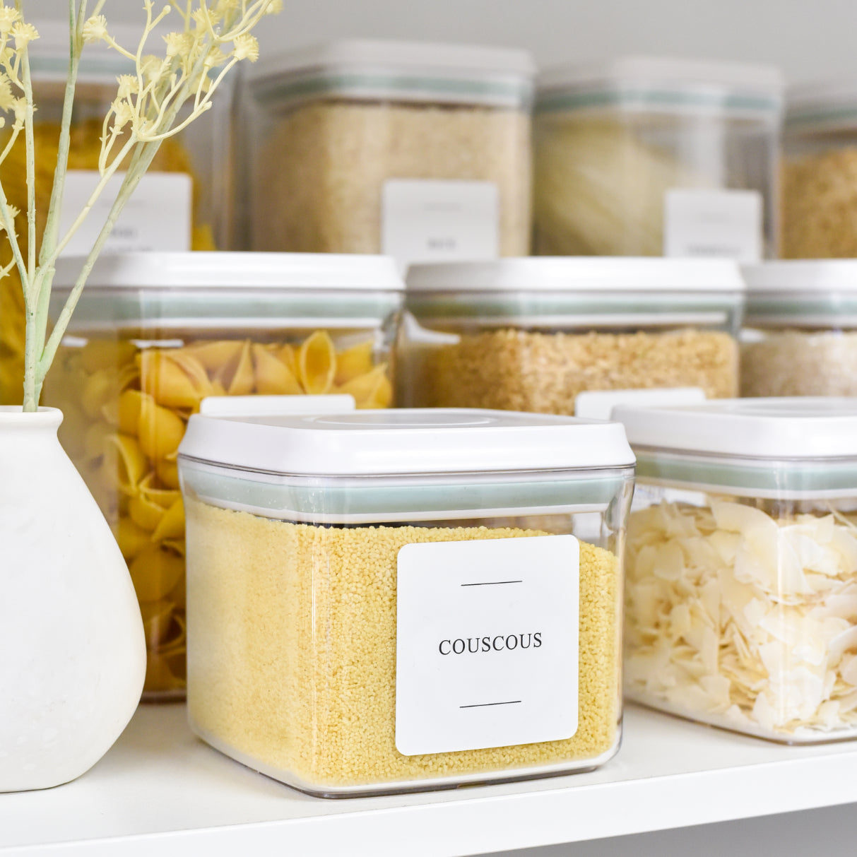 Push Top Pantry Container 15 Set - White Lid
