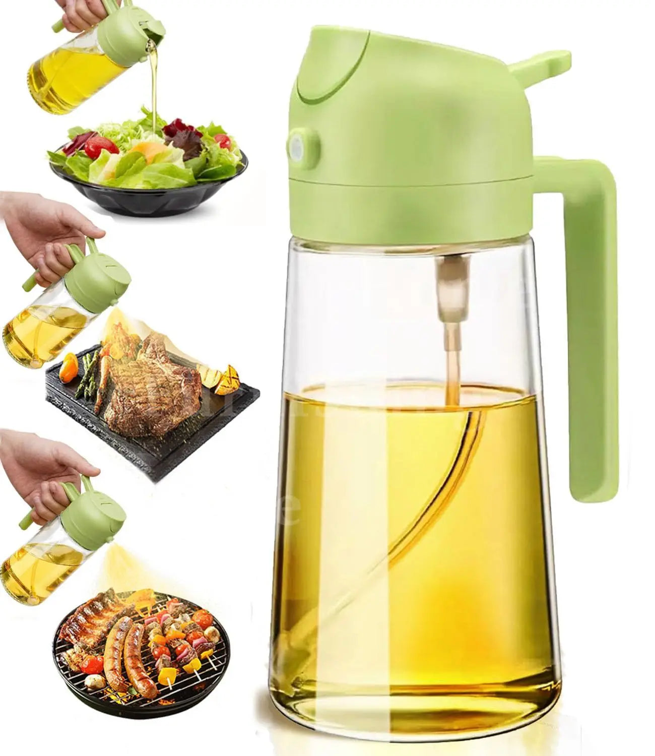 2 In 1 Oil Sprayer Bottle BBQ Cooking Oil Dispenser Olive Oil Pourers Sprayer Kitchen Baking Oil Mister Vinegar Bottle