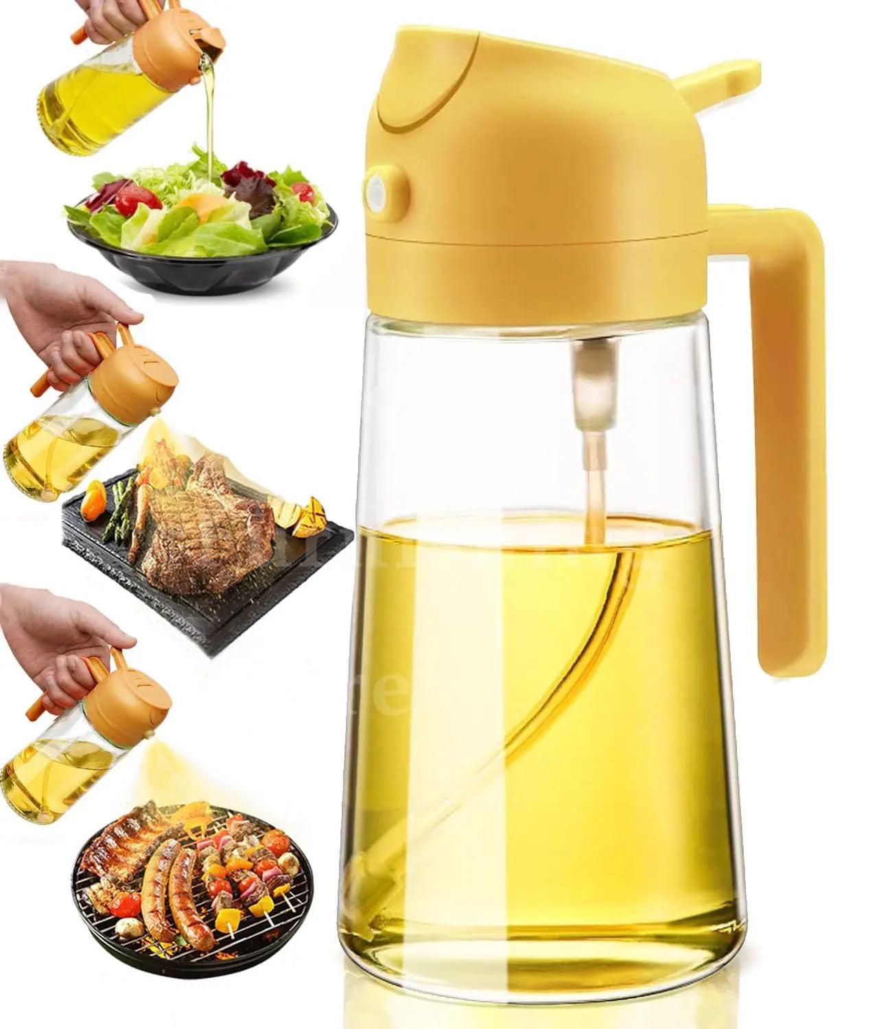 2 In 1 Oil Sprayer Bottle BBQ Cooking Oil Dispenser Olive Oil Pourers Sprayer Kitchen Baking Oil Mister Vinegar Bottle